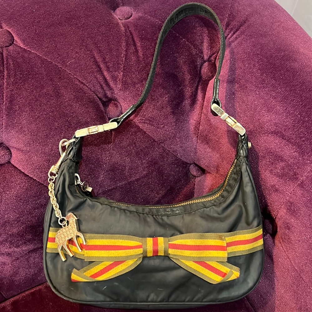 GWEN STEFANI ICONIC LAMB FOR LE SPORTSAC VINTAGE RASTA BAG W/ BOW & LAMB EMBLEM